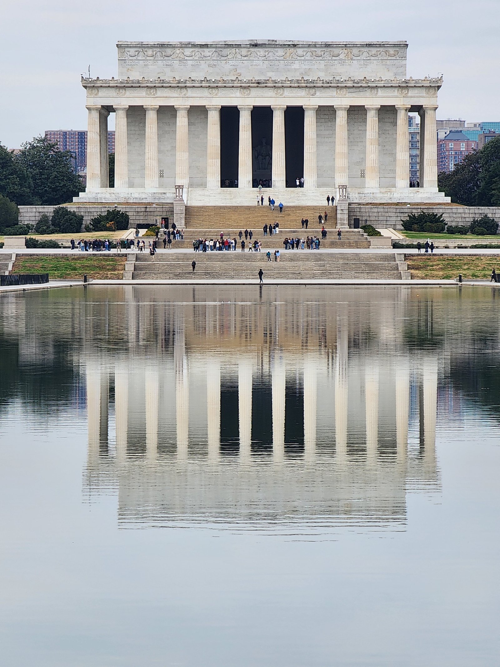 The Lincoln Memorial reflected in the Reflecting Pool in Washington, DC